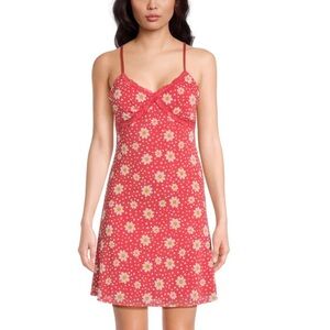 No Boundaries A Line Casual Spaghetti Strap Lace Detail Sundress. Size L